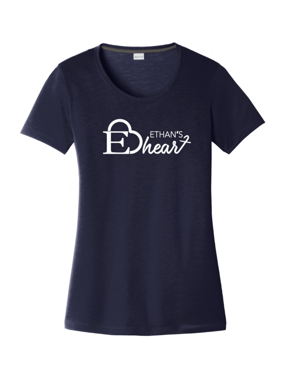 Ethan's Heart Ladies PosiCharge Cotton Touch Scoop Neck Tee