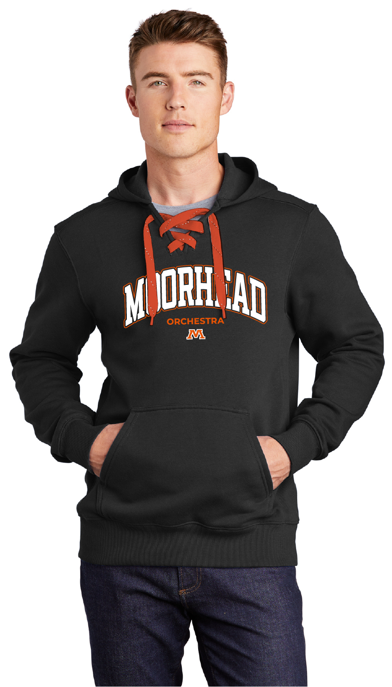 Lace up Moorhead Orchestra hooded sweatshirt