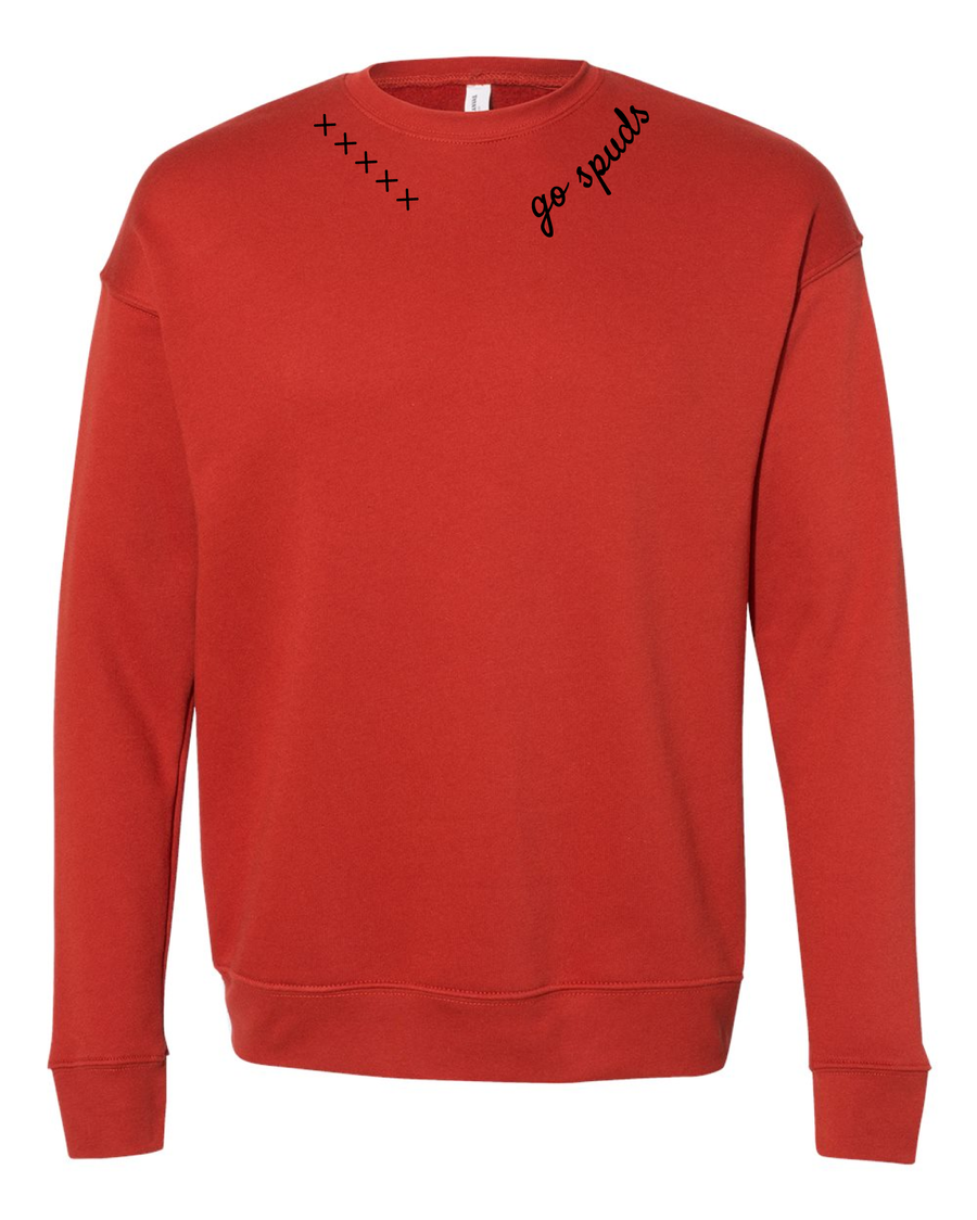 Go Spuds Collar Embroidery Crewneck Sweatshirt