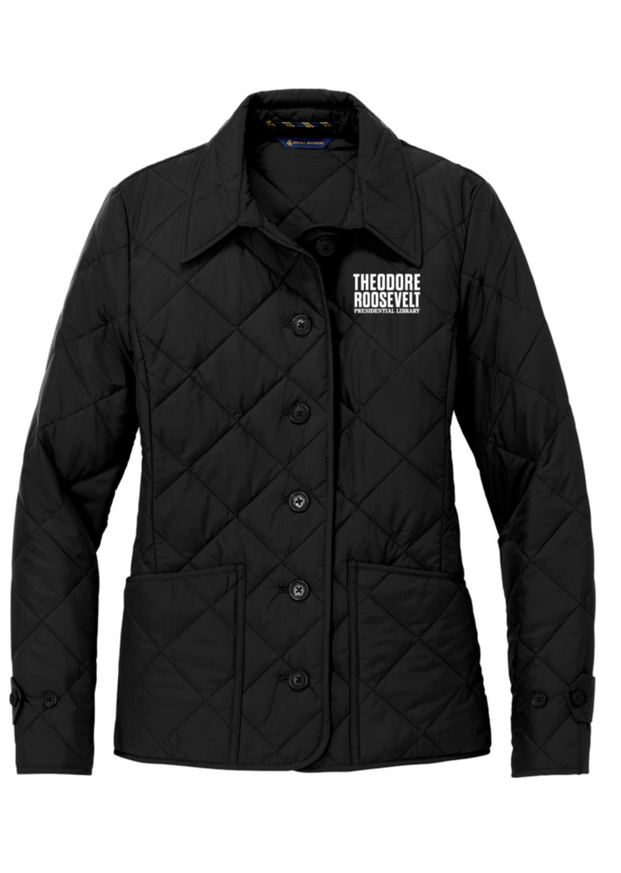 Logo button diamond quilted 2025 jacket