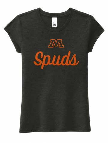 '23 Spuds Script Glitter Design Girls T-shirt