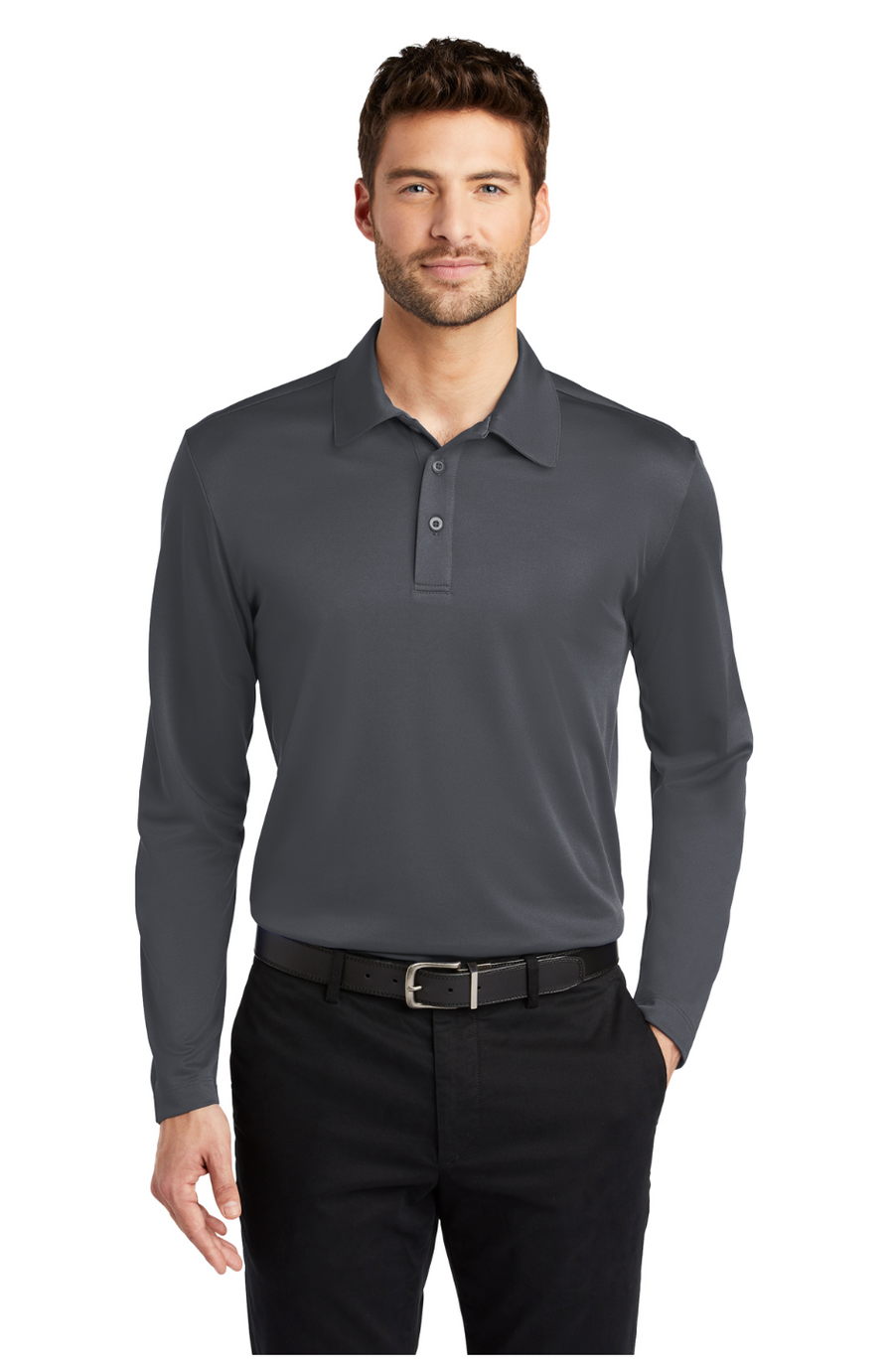 Authority Port Authority Silk Touch Long Sleeve Mens Polo (Preorder)