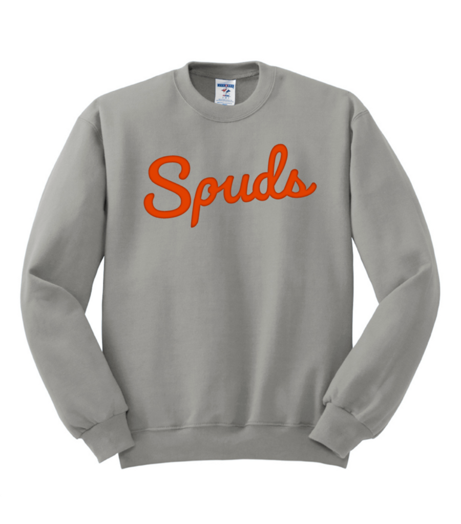 '24 Spuds Puff Print Cursive Crewneck Sweatshirt