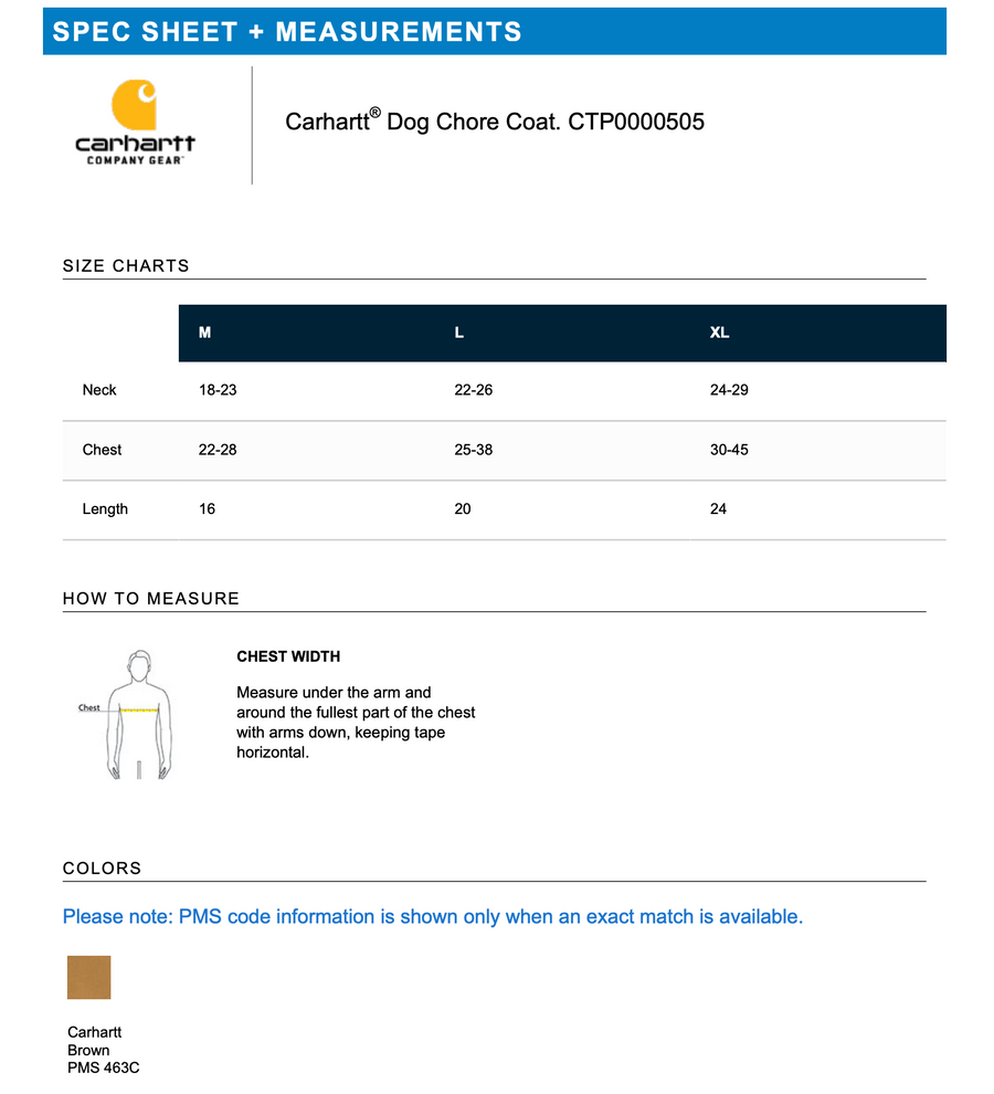 Customized Carhartt Pet Chore Coat