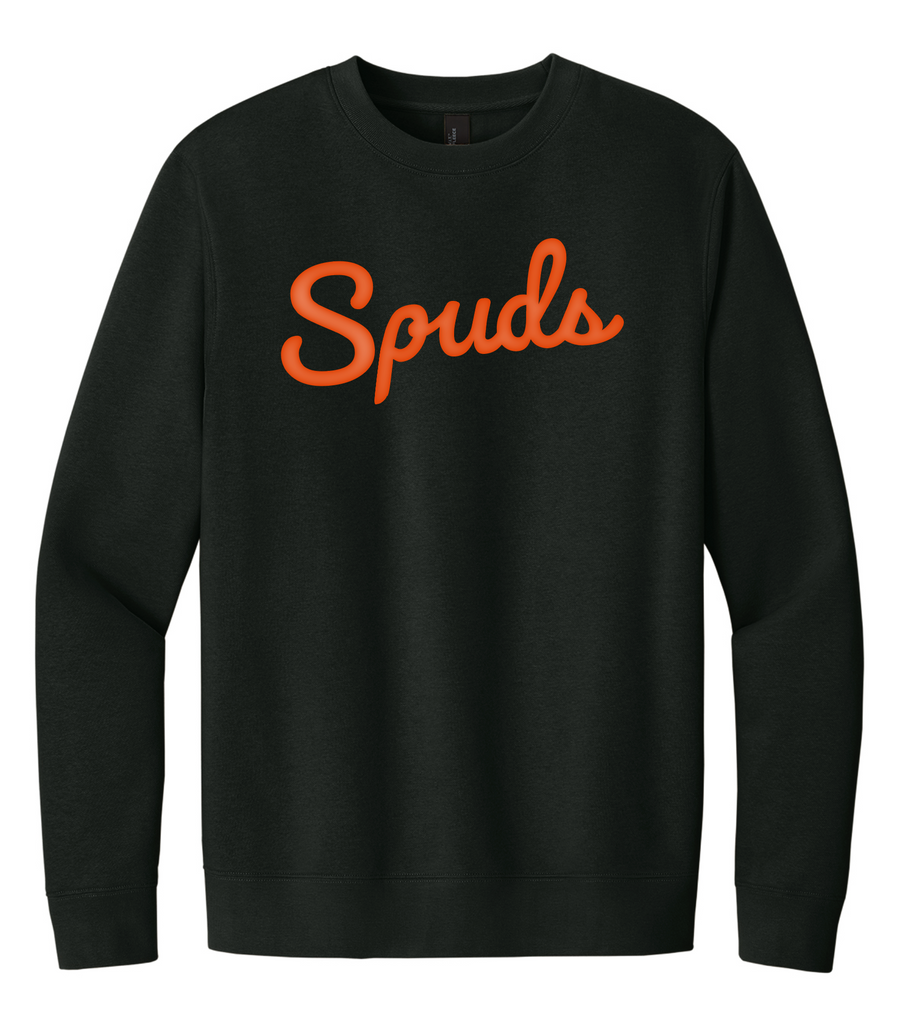 '24 Spuds Puff Print Cursive Crewneck Sweatshirt