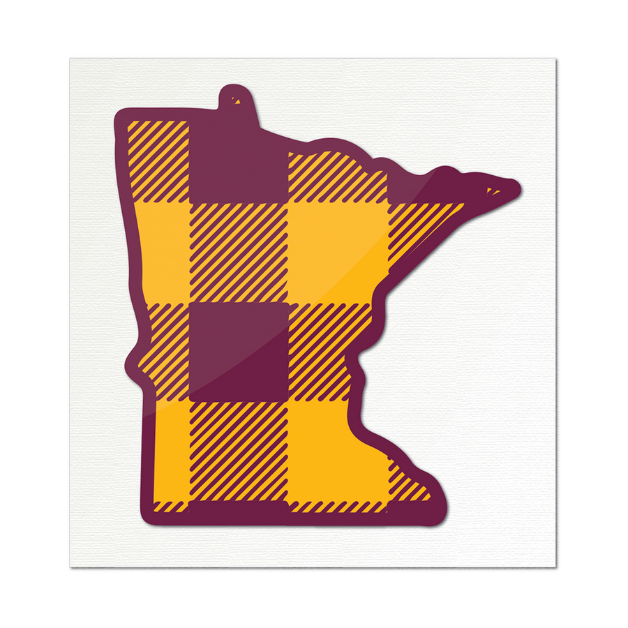 Minnesota Plaid Sticker (Multiple Colors)