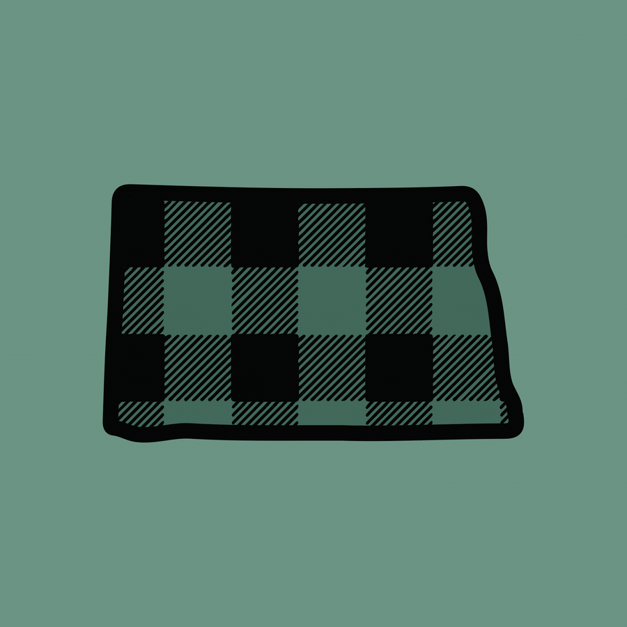 North Dakota Plaid Sticker (Multiple Colors)