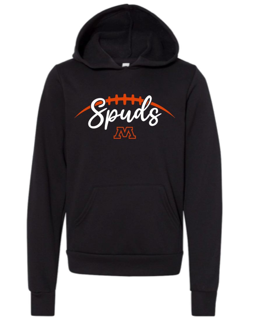Spuds Football Laces Youth Hooded Sweatshirt (Script Font)- PREORDER